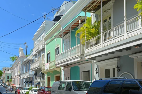 Historisch Gebouw Calle Del Cristo Tussen Calle San Francisco Calle — Stockfoto