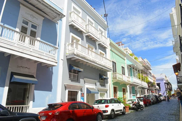 Edificio Histórico Calle Del Cristo Calle San Francisco Viejo San —  Fotos de Stock