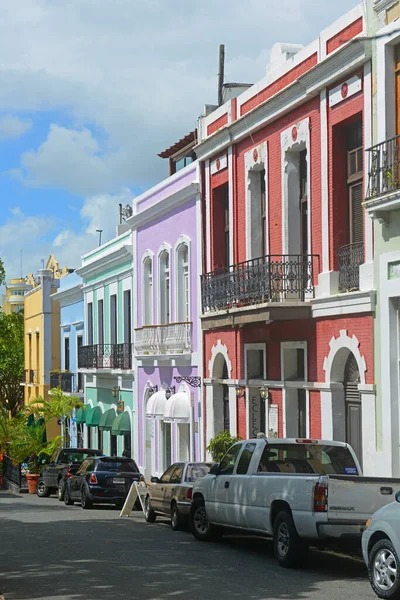 Historic Building Calle Donnell Plaza Colon Old San Juan Puerto — стокове фото