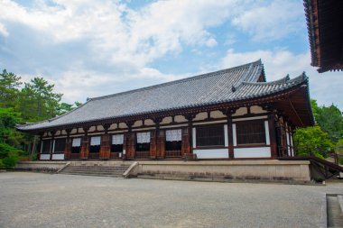 Toshodai Ji Tapınağından Kodo (Konferans Salonu). Bu tapınak Japonya 'nın tarihi Nara kentindeki bir Budist tapınağıdır. Bu tapınak Antik Nara UNESCO Dünya Mirası Alanına ait.. 