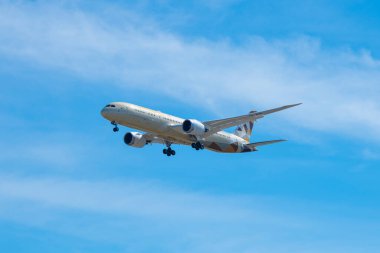 Etihad Havayolları Boeing 787-9 Dreamliner A6-BNI Boston Logan Uluslararası Havaalanı, Boston, Massachusetts MA, ABD. 