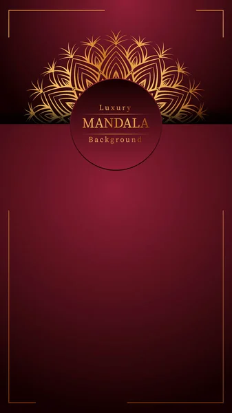 Düğün davetiyesi ve kitap kapağı için Altın Arabesk desenli lüks Mandala İslami Arkaplanı.