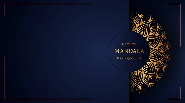 Düğün davetiyesi ve kitap kapağı için Altın Arabesk desenli lüks Mandala İslami Arkaplanı.