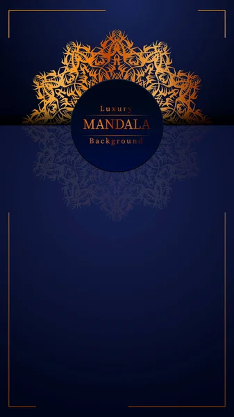 Düğün davetiyesi ve kitap kapağı için Altın Arabesk desenli lüks Mandala İslami Arkaplanı.