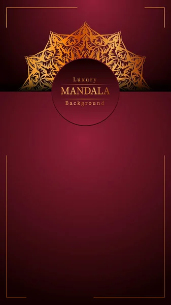 Düğün davetiyesi ve kitap kapağı için Altın Arabesk desenli lüks Mandala İslami Arkaplanı.