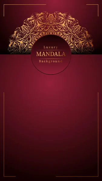 Düğün davetiyesi ve kitap kapağı için Altın Arabesk desenli lüks Mandala İslami Arkaplanı.