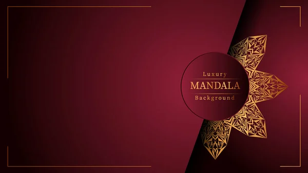 Düğün davetiyesi ve kitap kapağı için Altın Arabesk desenli lüks Mandala İslami Arkaplanı.