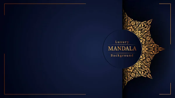 Düğün davetiyesi ve kitap kapağı için Altın Arabesk desenli lüks Mandala İslami Arkaplanı.