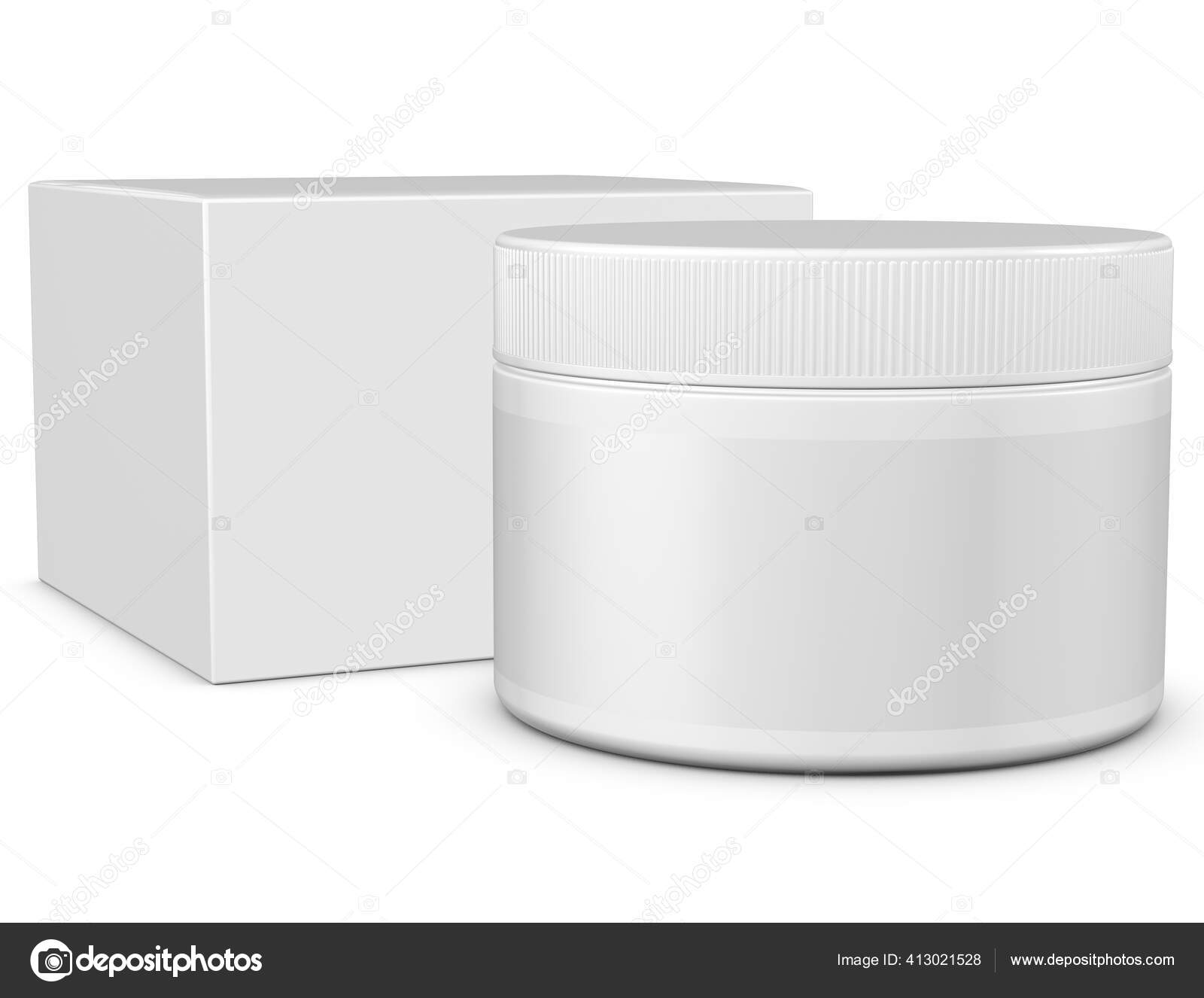 Realistic Jar Box Mock Template White Background Rendering Illustration