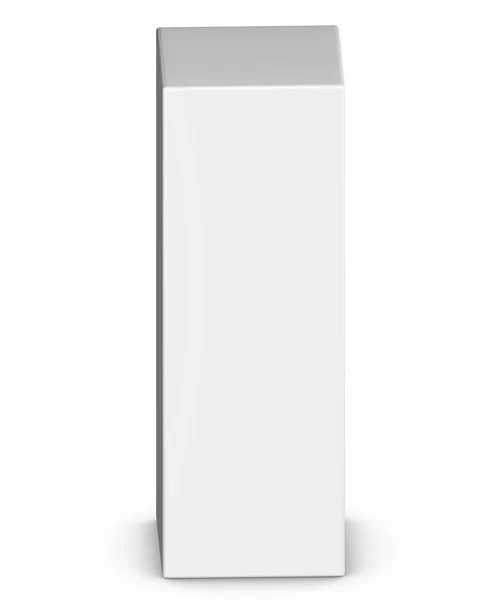 現実的な3Dボックスモックアップテンプレートをホワイトの背景に3Dレンダリング 3Dイラスト Copy Space — ストック写真