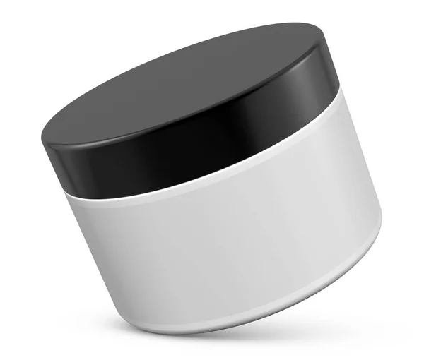 現実的な3Dジャーモックアップテンプレートを白の背景に3Dレンダリング 3Dイラスト コピースペース — ストック写真