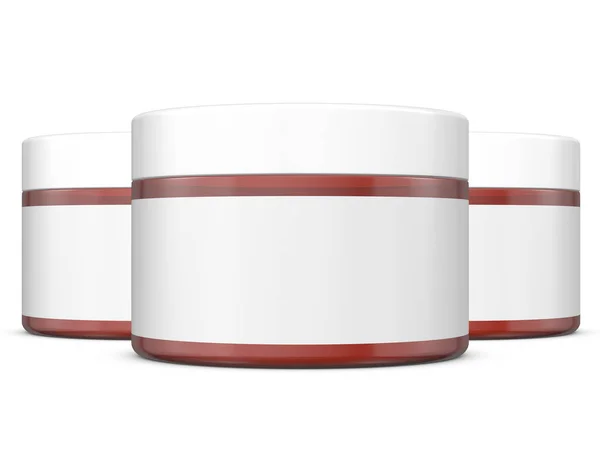 现实的3D Jar Mock Template White Background Rendering Illustr Copy Space — 图库照片