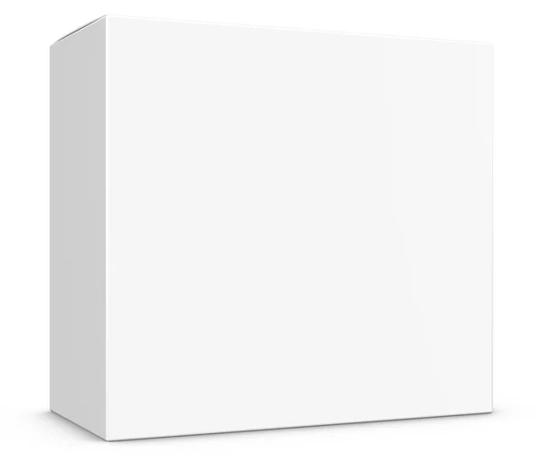 現実的な3Dボックスモックアップテンプレートをホワイトの背景に3Dレンダリング 3Dイラスト Copy Space — ストック写真