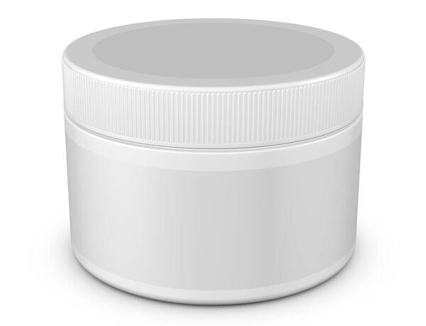 Realistic 3D Jar Mock Up Template on White Background.3D Rendering, 3D Illustration.Copy Space