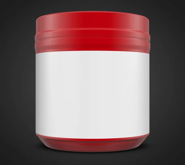 Realistisk Jar Mock Mall Vit Bakgrund Rendering Illustration Copy Space — Stockfoto