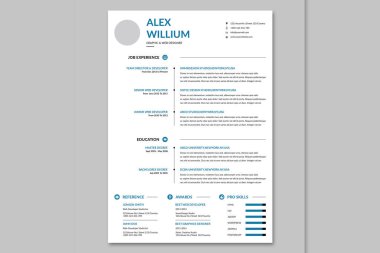 Basit ve minimal Özgeçmiş şablonu.