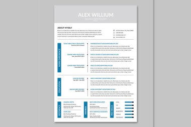 Basit ve minimal Özgeçmiş şablonu.