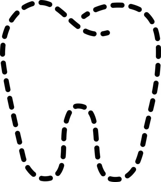 Dot linjeritning av tand — Stock vektor