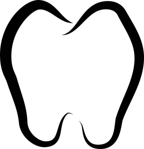 歯の線画 — ストックベクタ