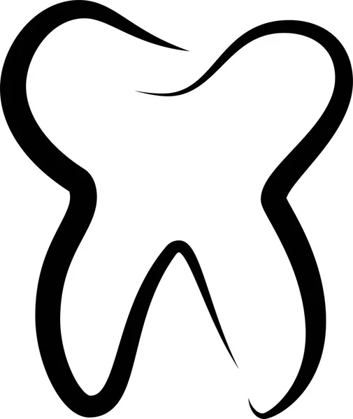 歯の線画 — ストックベクタ