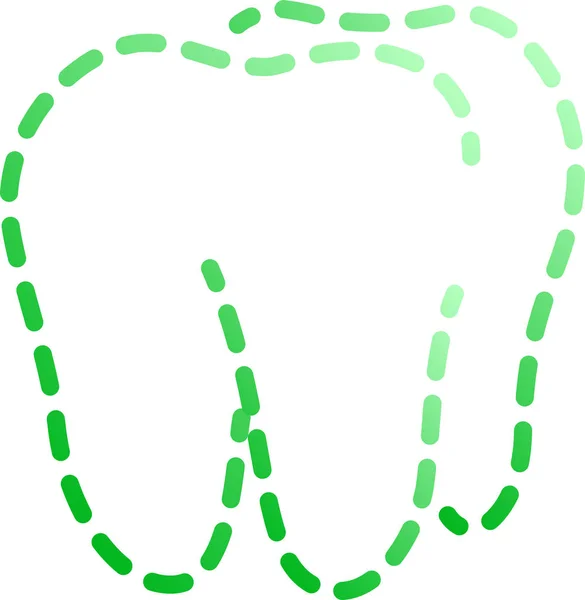 Natuurlijke Dot lijn trekken van tand — Stockvector