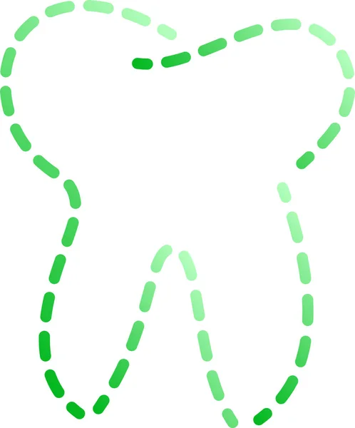 Naturliga Dot linje ritning av tand — Stock vektor