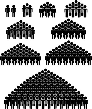 Takım siyah insanlar siluet kümesinin Hizala