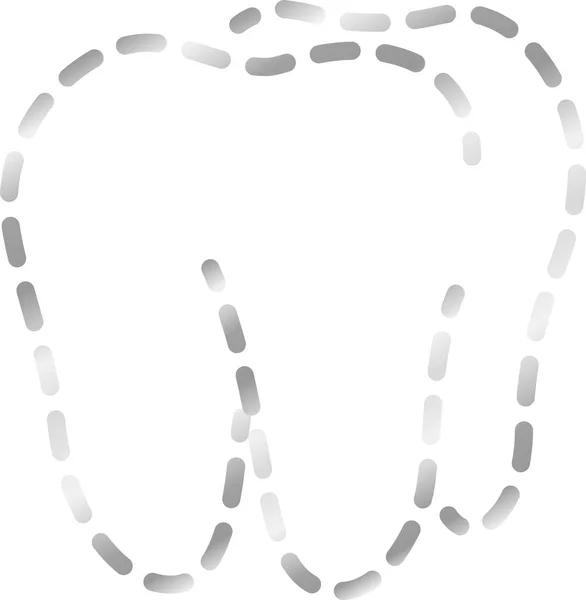 Srebrna kreska kropka rysunek zęba — Wektor stockowy