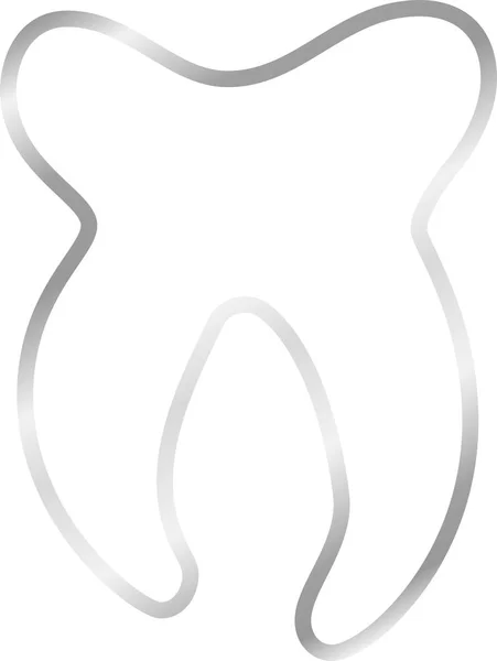歯の銀のシンプルな線画 — ストックベクタ