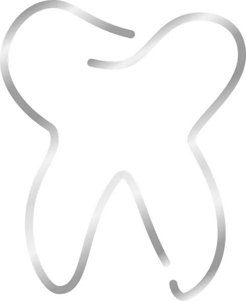 歯の銀のシンプルな線画 — ストックベクタ