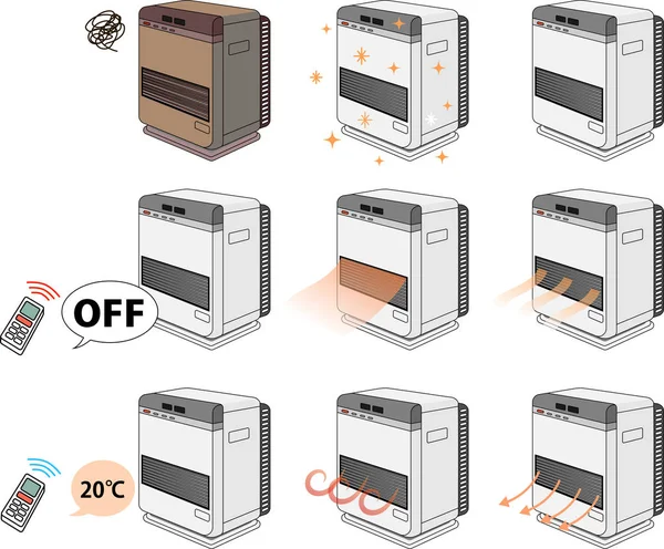 Warme olie kachel set — Stockvector