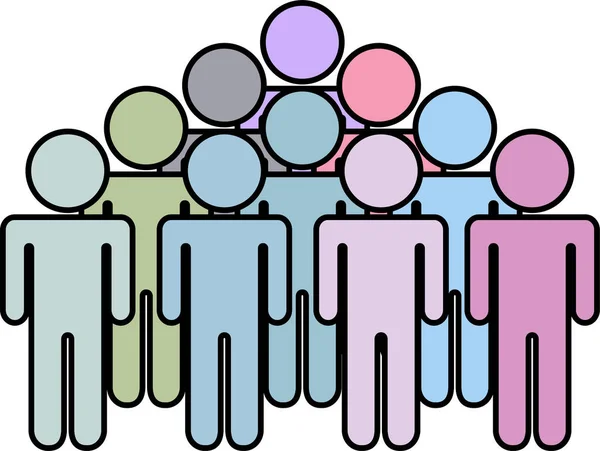 Wyrównaj zespoły ludzi, kolorowy — Wektor stockowy