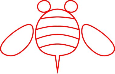 Kırmızı sevimli arı anahat 