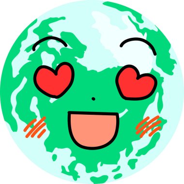 Bir eko yüz ifadesi yuvarlak dünya