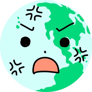 Bir eko yüz ifadesi yuvarlak dünya