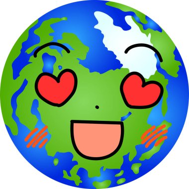 Yuvarlak mavi derece Dünya'nın yüz ifadesi ayarla