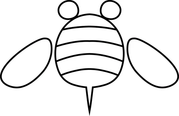 Lindo contorno de abeja — Vector de stock