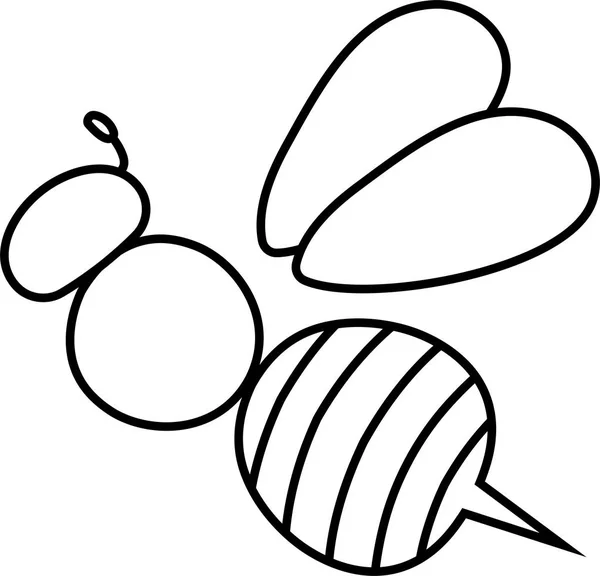 Cute bee outline — Stock Vector