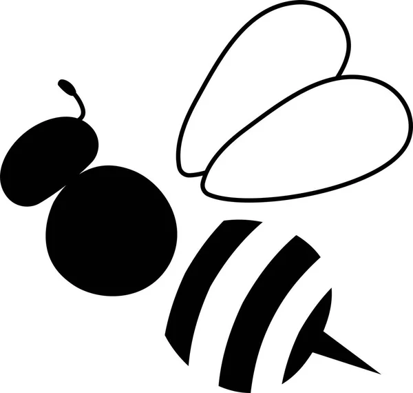 Симпатичный силуэт пчелы — стоковый вектор