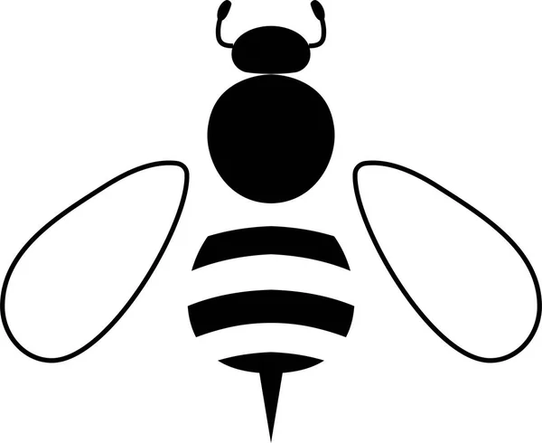 Sílhueta de abelha bonito — Vetor de Stock