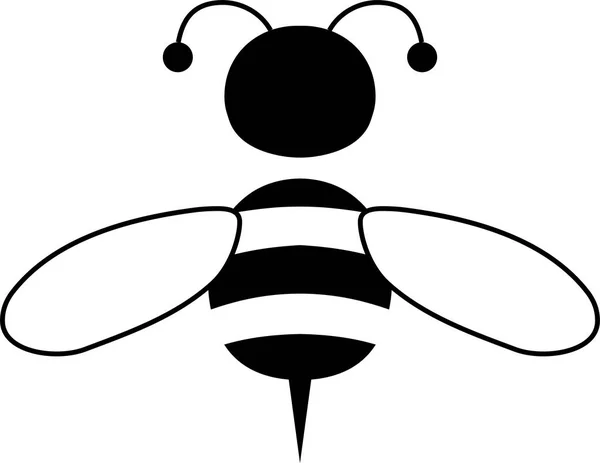 Schattig bee silhouet — Stockvector