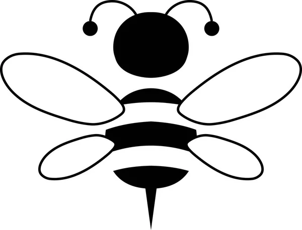 Schattig bee silhouet — Stockvector