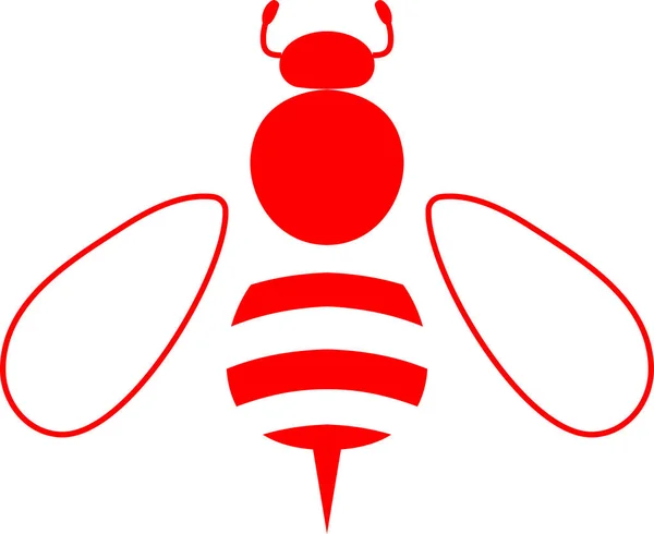 Czerwony ilustracja bee — Wektor stockowy