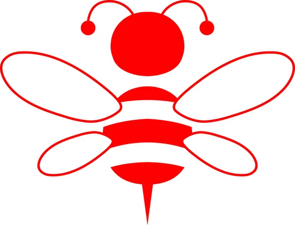 Милий Red bee ілюстрація — стоковий вектор