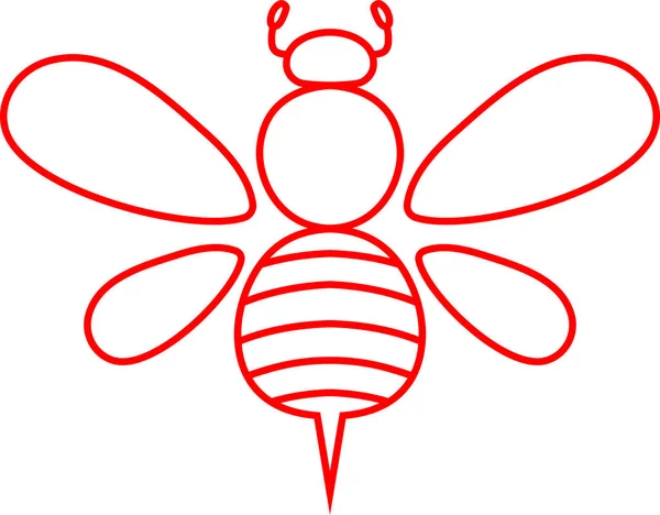 Schattig red bee-overzicht — Stockvector