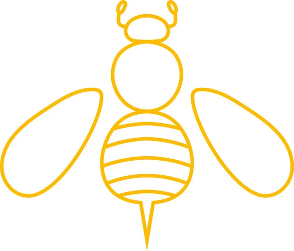 Очертания желтой милой пчелы — стоковый вектор