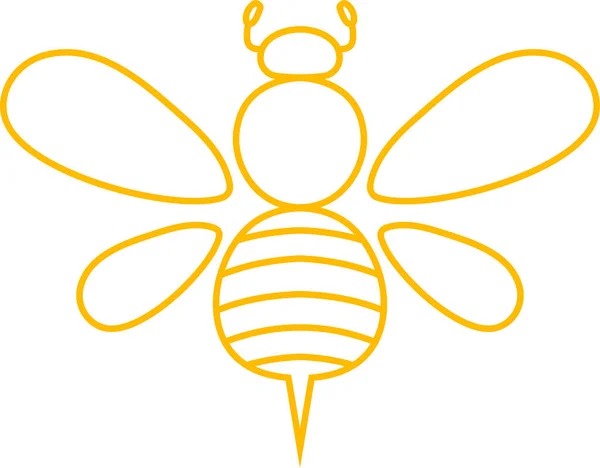 Очертания желтой милой пчелы — стоковый вектор