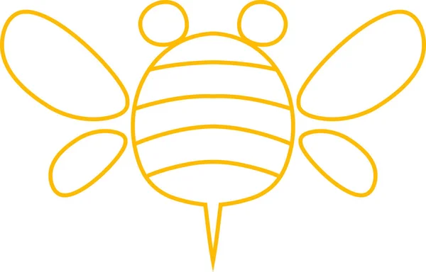 Жовтий Милий контур бджіл — стоковий вектор