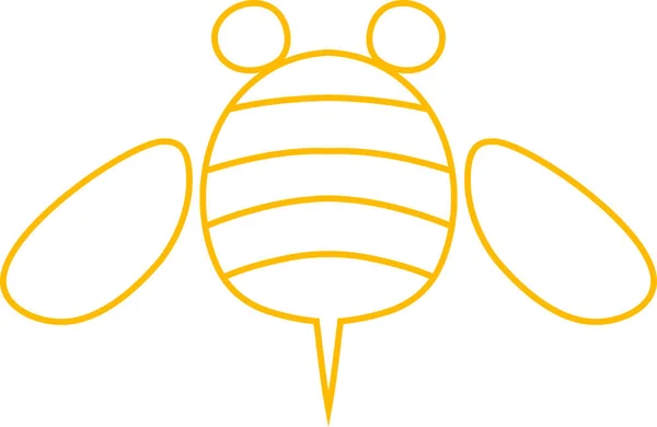 Giallo carino ape contorno — Vettoriale Stock