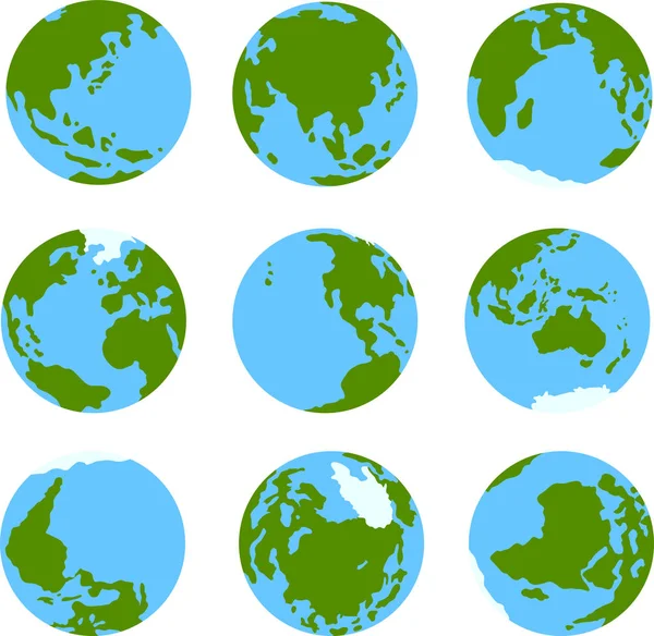 丸い地球セットのイラスト — ストックベクタ